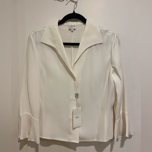 Brand new with tags Armani silk blouse with ruffled sleeves. Size 8